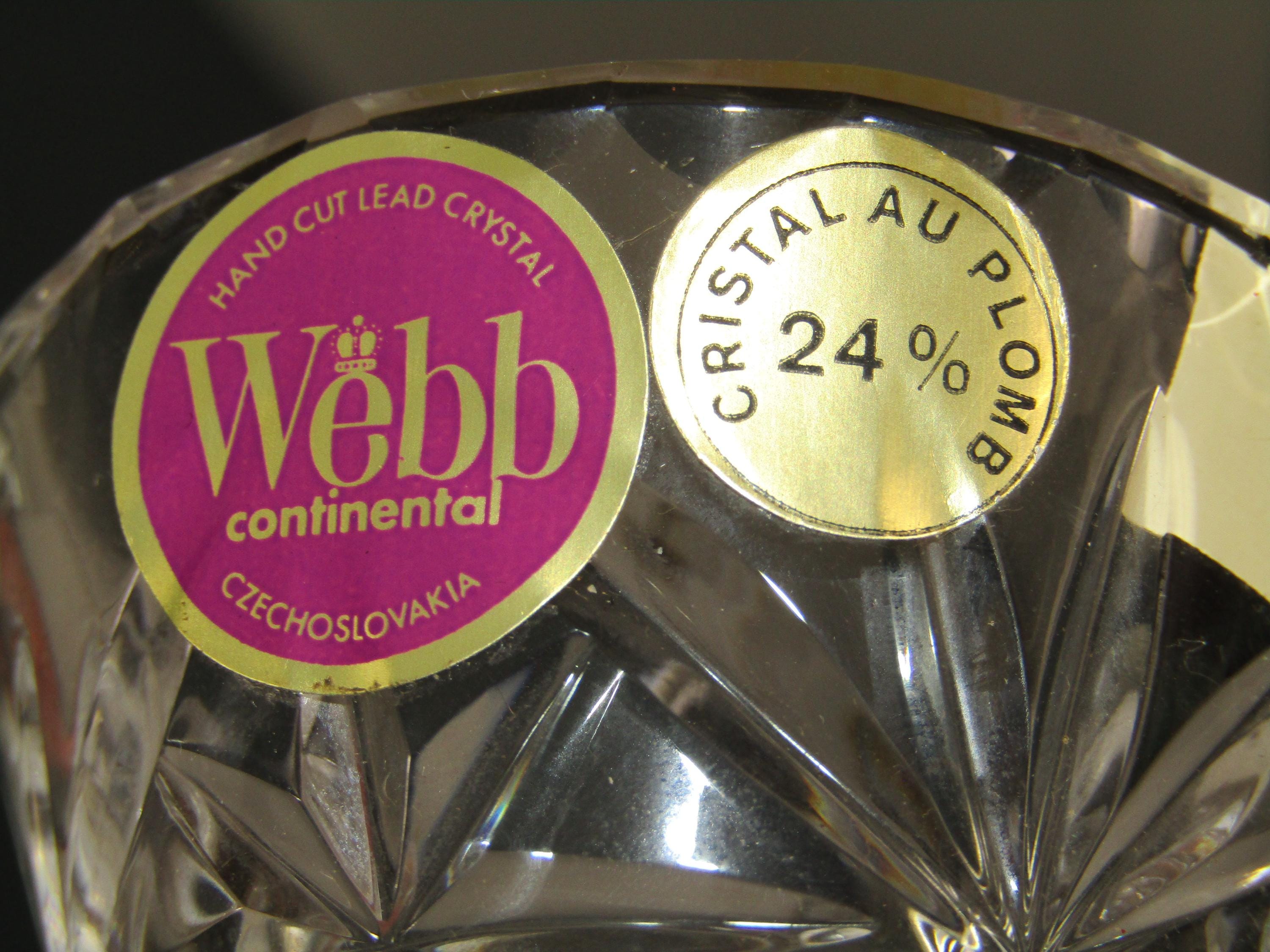 Vintage Boxed Webb Continental Hand Cut 24% Lead Crystal Vase