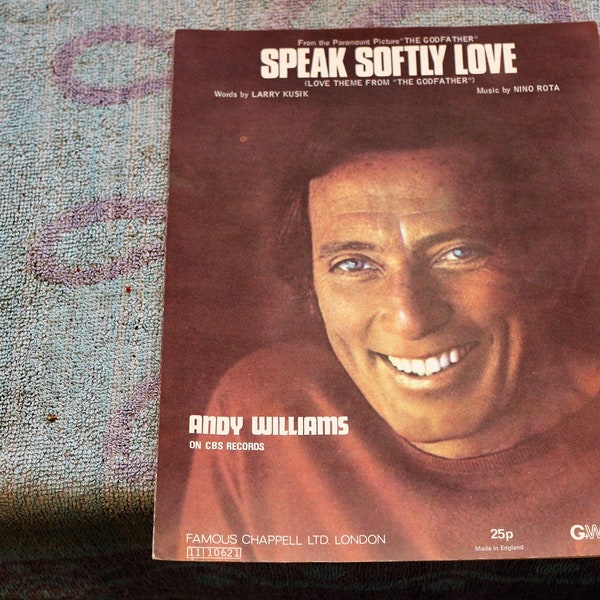 Andy Williams Speak Softly Love (From The Godfather Film) Original 1972 Noten Klavier Gitarre Gesang