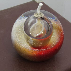 Art Glass Ball Fragrance Oil Burner Lamp with wick 3.5&quot; Globe Ball Paperweight