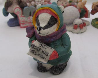 Gordon Fraser Country Companions Badger reading Stay Warm & Stylish - 8.5cm tall