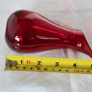 Vintage Whitefriars Ruby Red 13cm Sparrow Beaked Glass Jug Celery Handle 5&quot; Tall