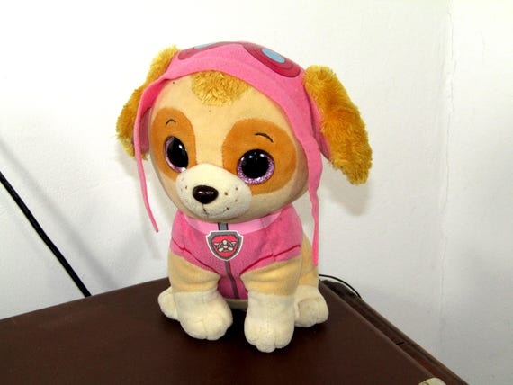 パウ・パトロール ピンク「スカイ」 23 cm TY ビーニー ぬいぐるみ