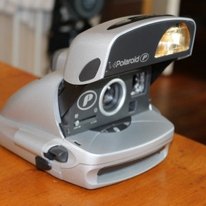Retro POLAROID P 600 Series Instant Film Camera - Silver & Grey VGC