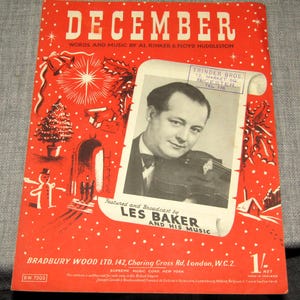 Diciembre - Partituras de piano antiguas y raras de 1949 de Al Rinker y Floyd Huddleston