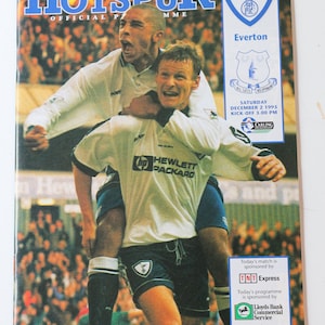 Premier League 95-96 Spurs v Everton Programa de fútbol 2 de diciembre de 1995 12-02-95