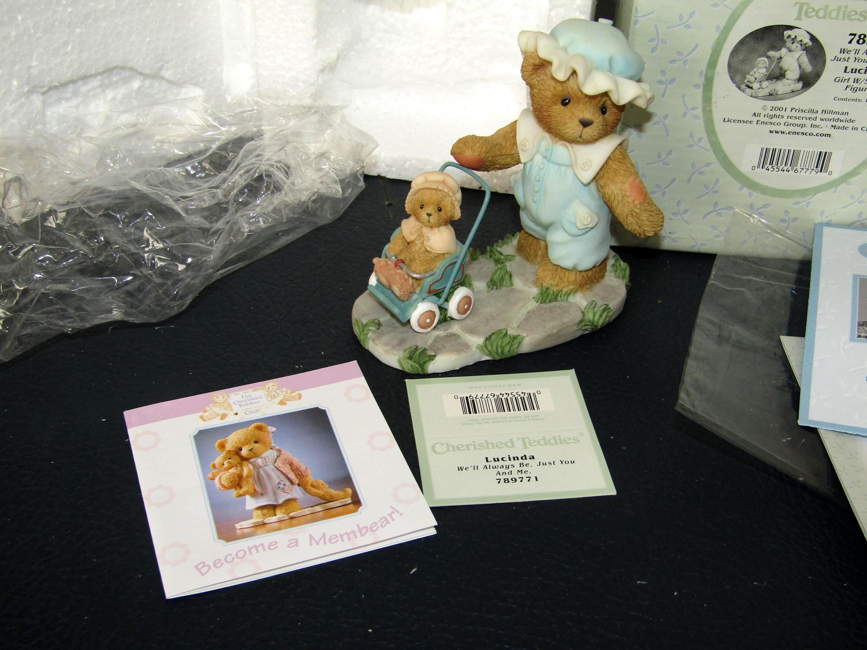 Vintage Enesco 2003 Cherished Teddies 789771 Lucinda Bear Figurine