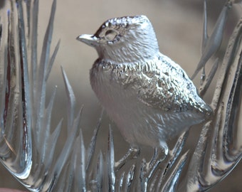 Mats Jonasson Sweden Crystal Art Glass Reed Bird Slab Presse-papier Ondertekend en genummerd Sticker 9366
