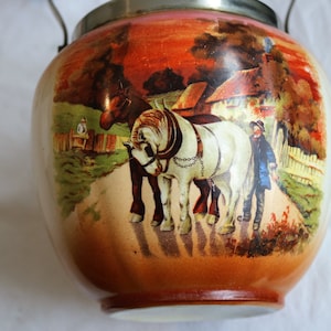 Antique Vintage 1920s Ceramic Biscuit barrel Cookie Jar Pot L & Sons Hanley EPNS