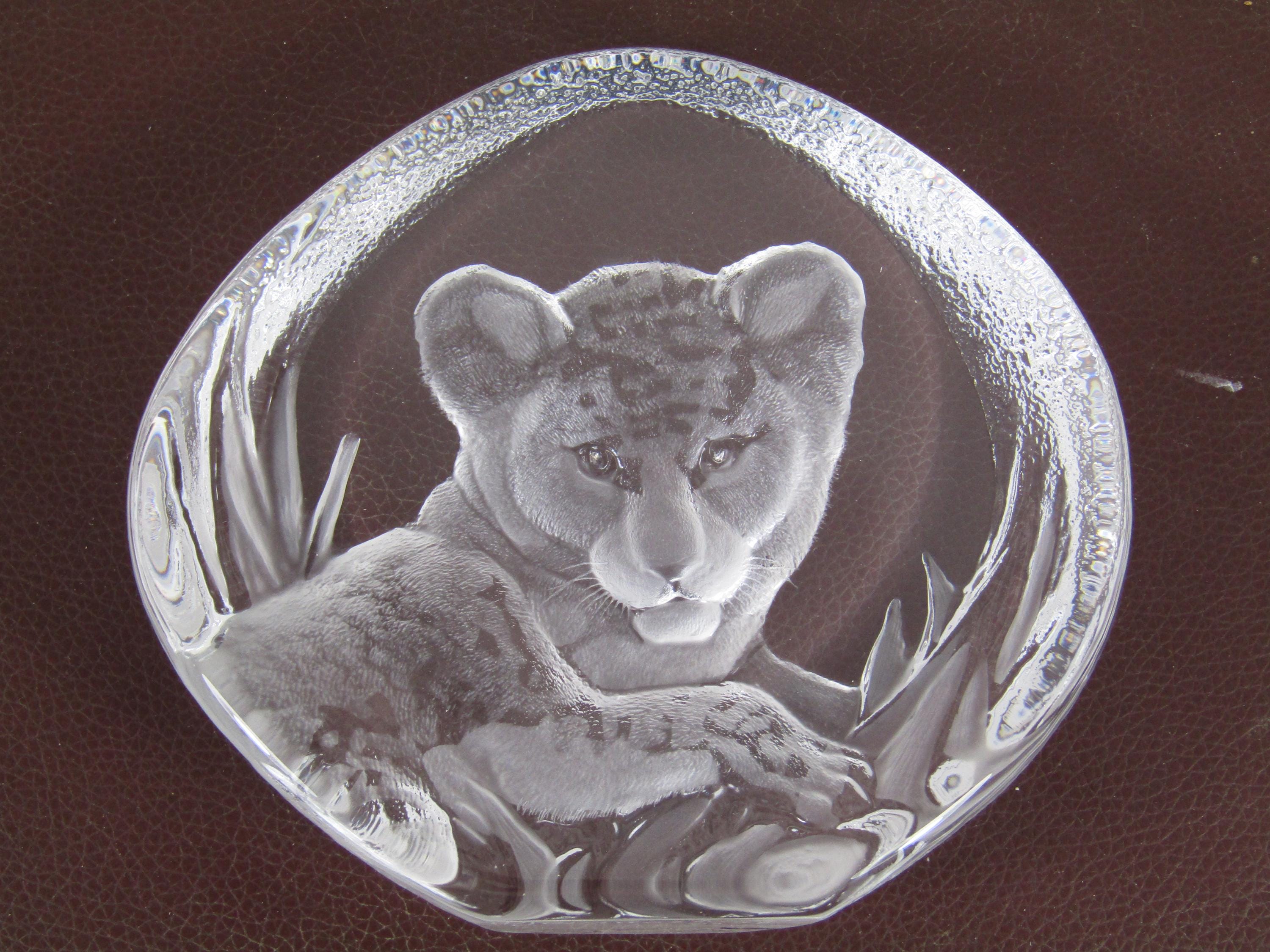 MATS JONSSON クリスタル 猫　レリーフ MATS JONSSON クリスタル 猫 レリーフ MATS JONSSON クリスタル 猫レリーフ