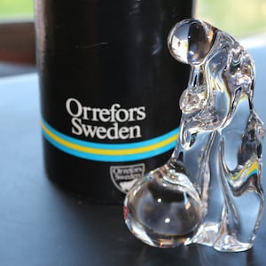 ORREFORS Sweden Olle Alberius Crystal Figure Sculpture Glass Blower 4366/11