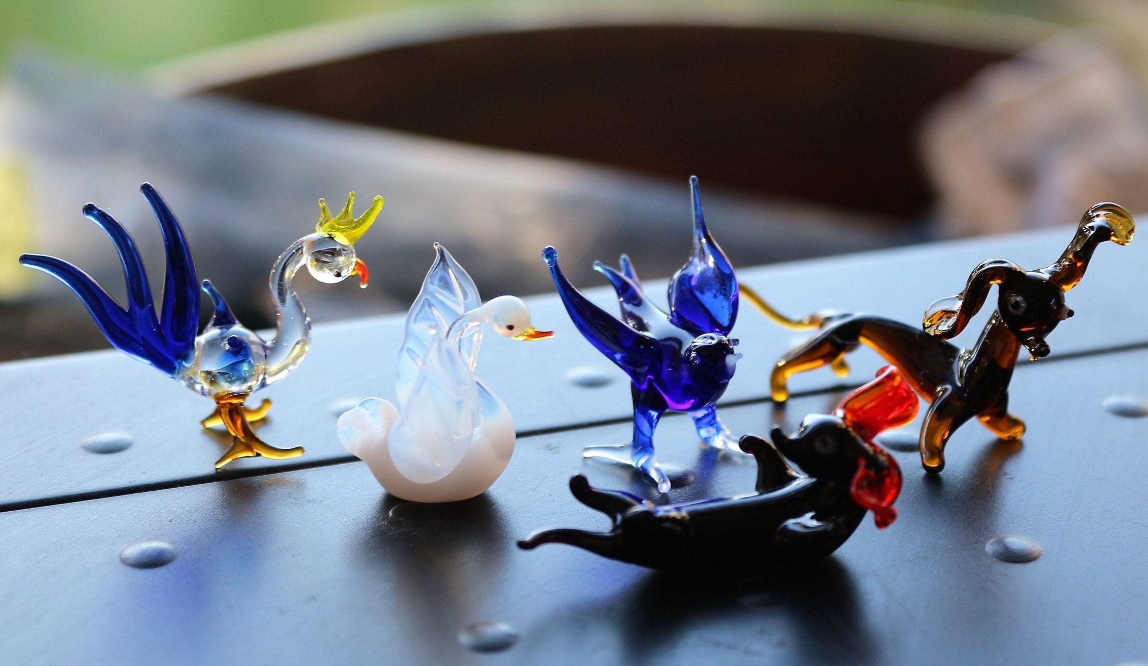 ヴィンテージ ロシア ミニチュア ランプワーク ガラス 動物 ムラーノ