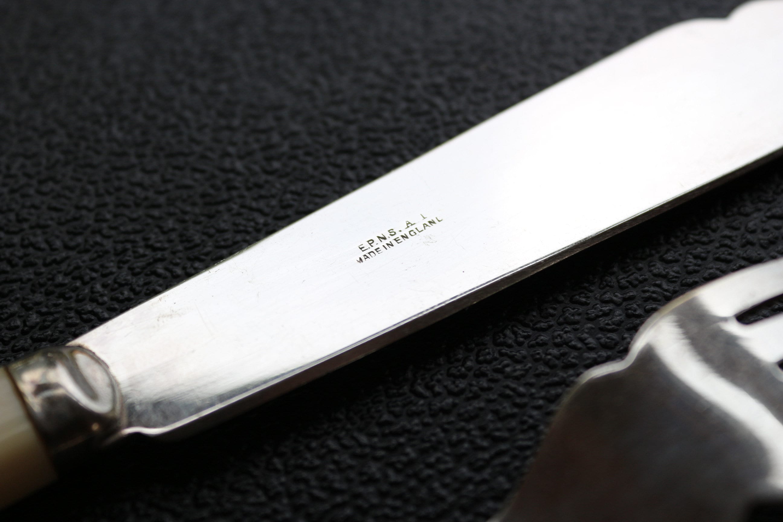 Vintage Boxed EPNS 12 Pc Cutlery Set of Fish Knives & Fork Ivorine