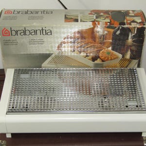 Boxed Brabantia Food Warmer Chrome & White Tea Light Metal Double Burner