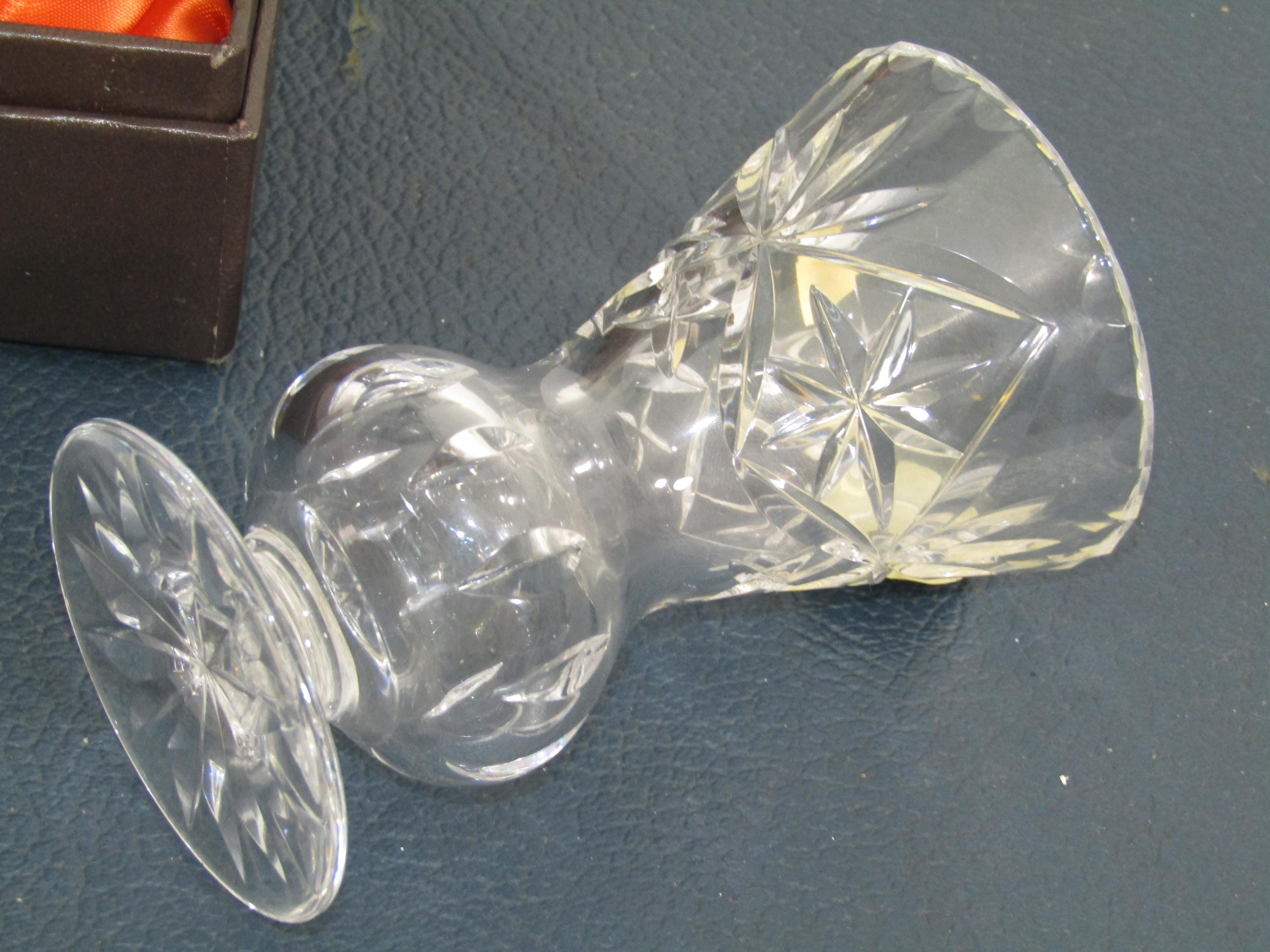 Vintage Boxed Webb Continental Hand Cut 24% Lead Crystal Vase