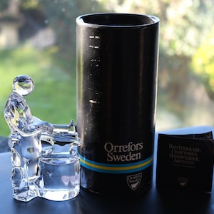 ORREFORS Sweden Olle Alberius Crystal Glass Figure Sculpture Blacksmith Smith 4366/12