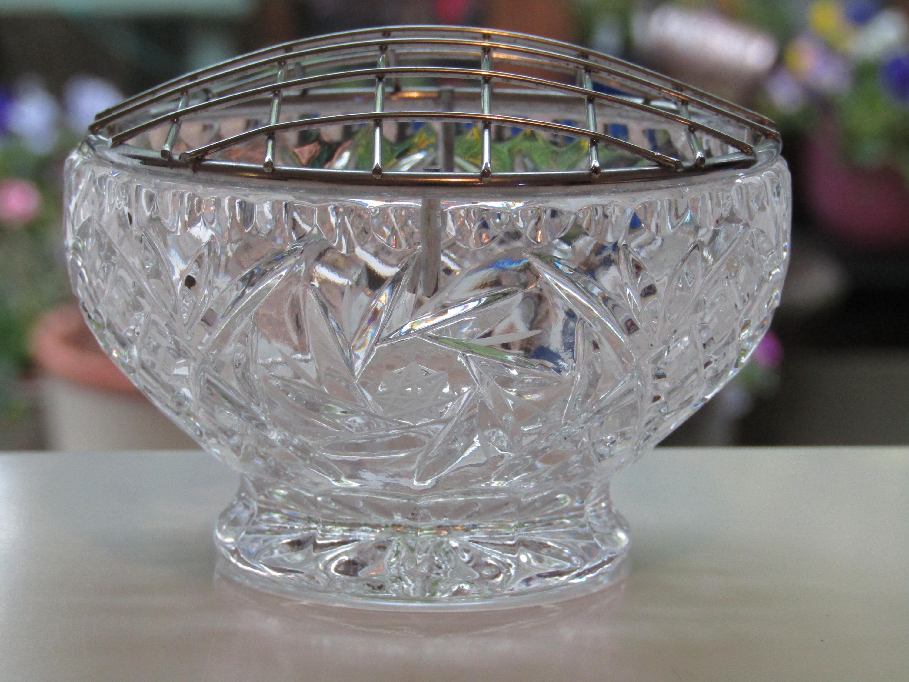 Vintage Glass Rose Bowl - Etsy UK