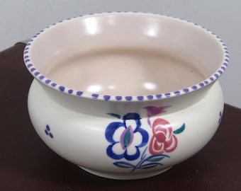 Vintage Poole Pottery Hand-painted Bowl | Floral Art Vase | 1930s