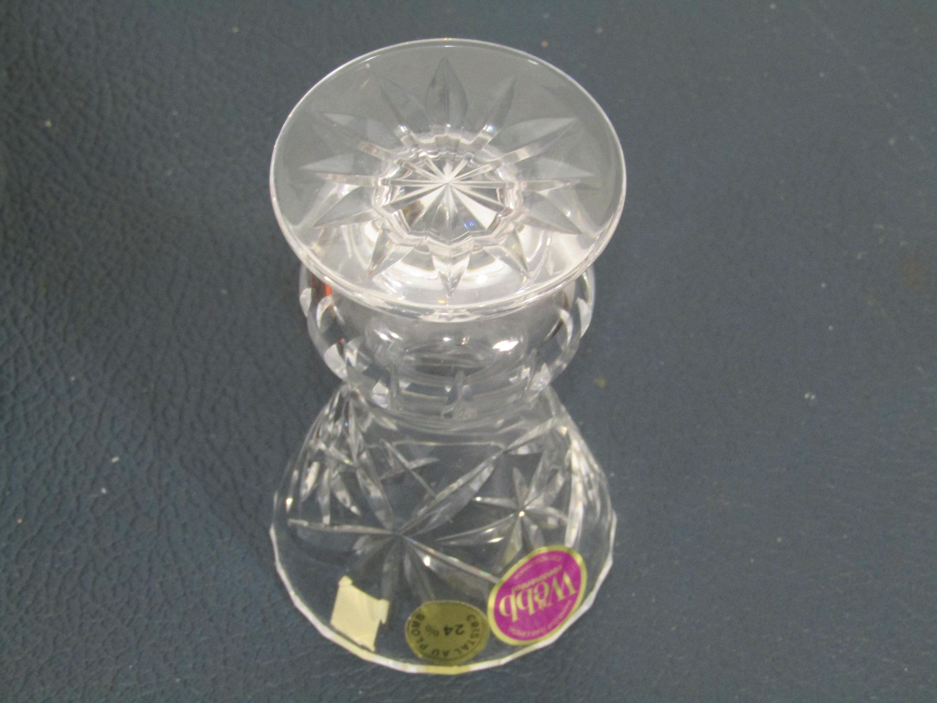 Vintage Boxed Webb Continental Hand Cut 24% Lead Crystal Vase