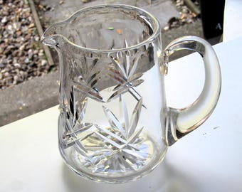 Thomas Webb England, Clear, Crystal Pitcher, Jug. Vintage Signed  display picture 1