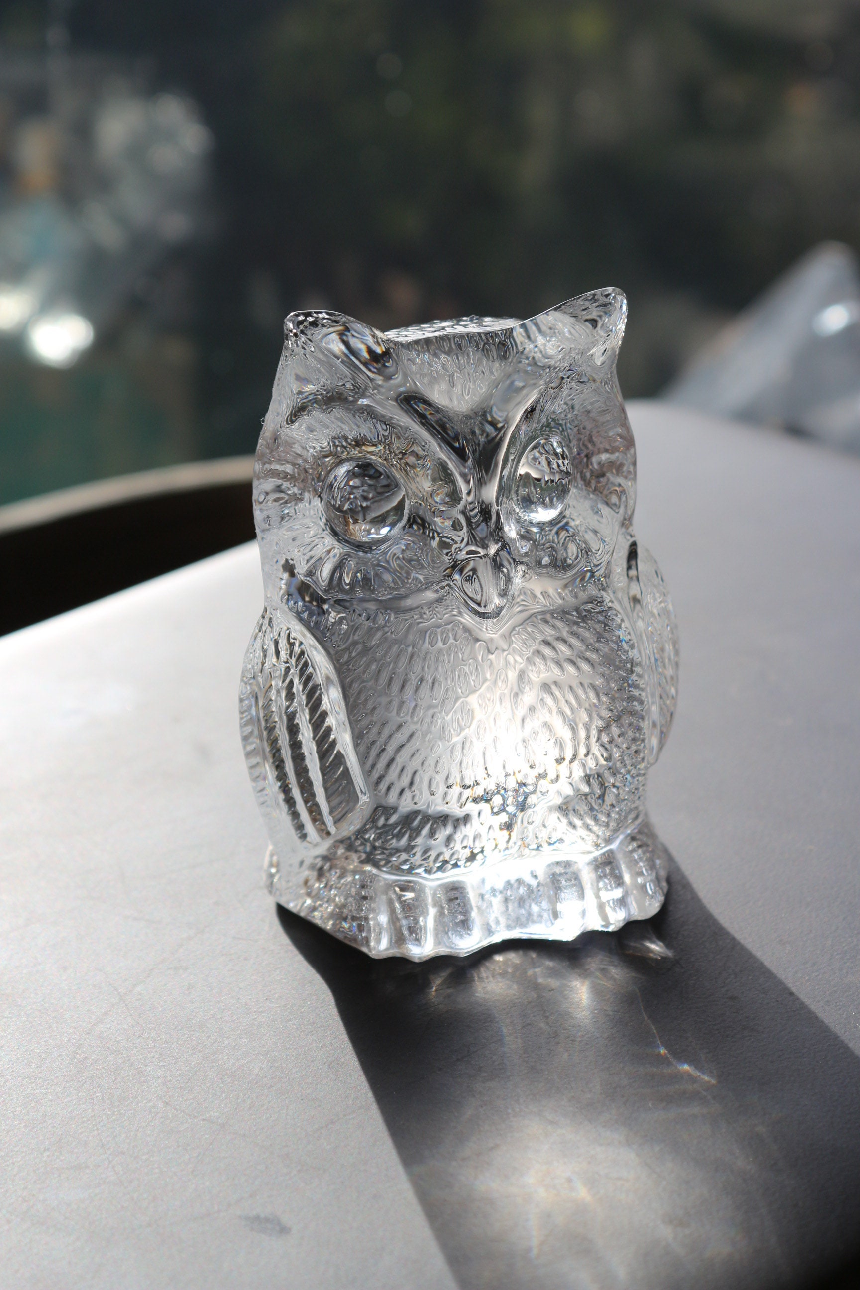 Val St Saint Lambert Belgium Crystal Glass Owl 4