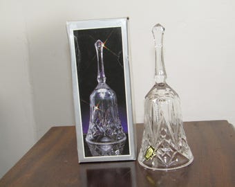Vintage Sovereign 10% Lead Crystal Glass Hand Bell in Box 18cm Tall