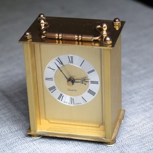 Vintage German Kienzle Quartz Carriage Clock with Brass Body Germany Good Working Order