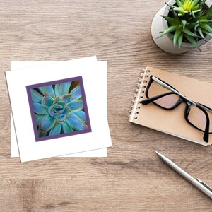 Wenskaarten - Botanische kunst - Vetplant - Echeveria - blanco binnenkant