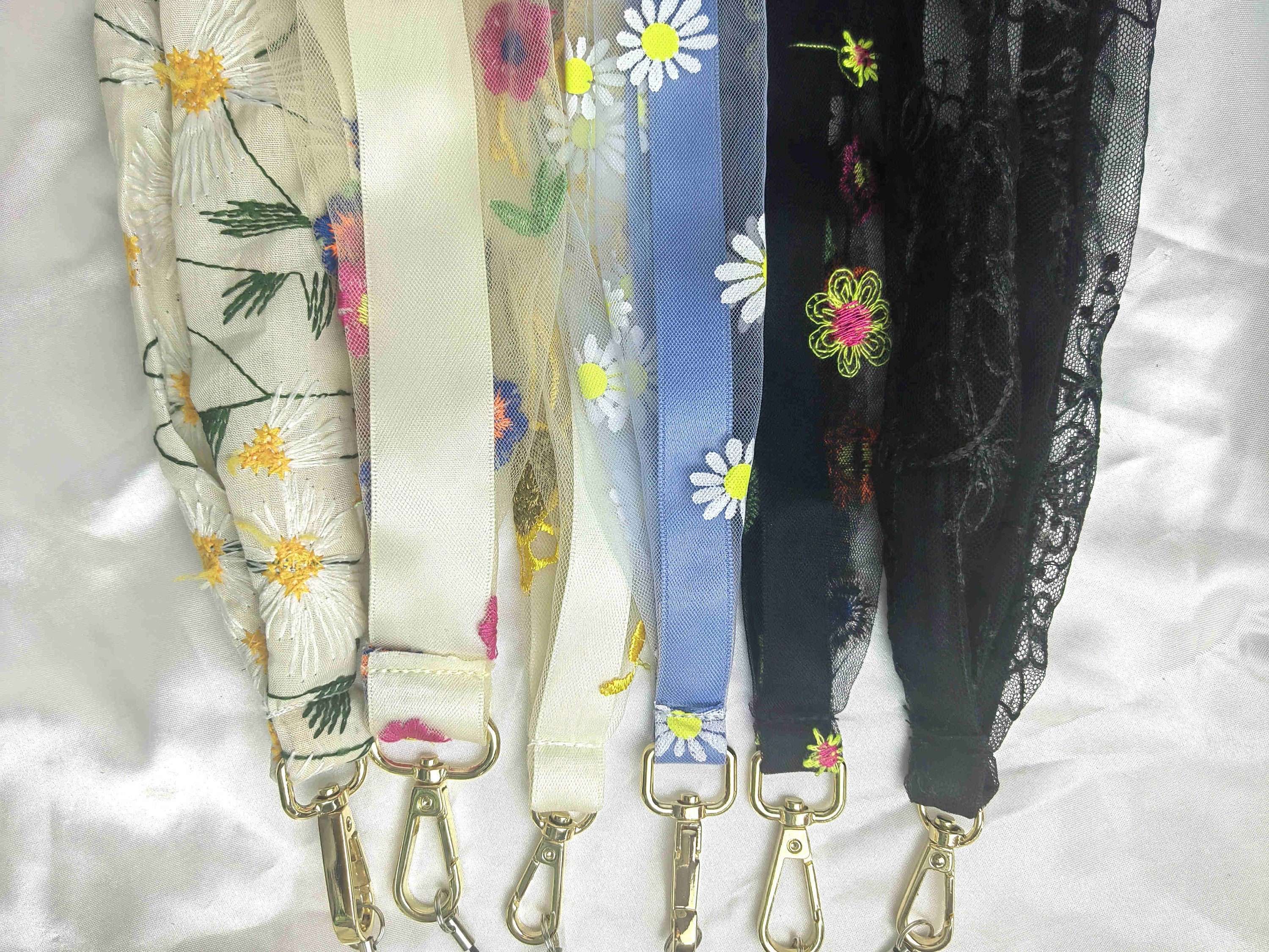 Flower Lanyard for Keys Daisy Lanyard Lanyard & Badge Etsy UK