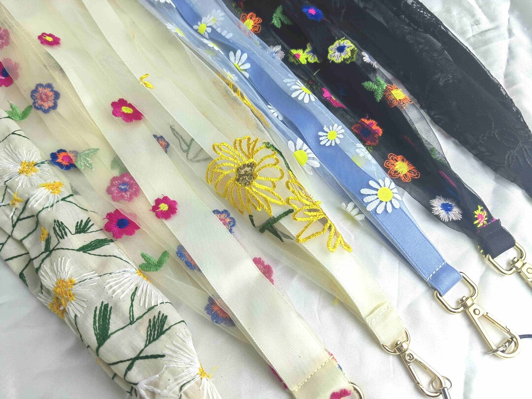 Flower Lanyard for Keys Daisy Lanyard Lanyard & Badge Etsy UK