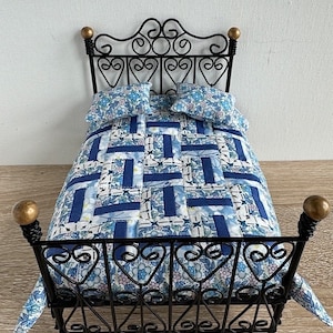 Liberty miniature dolls house patchwork quilt 1:12 scale
