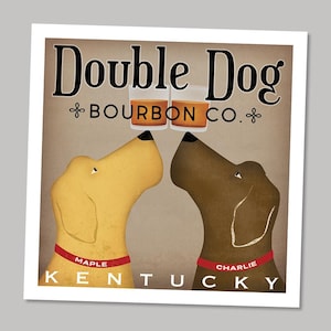 custom Double Dog LABRADOR art print by Ryan Fowler personalize theme, city, text, colors