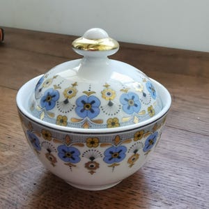 Bavaria white blue gold porcelain candy dish Mother&#39;s Day gift