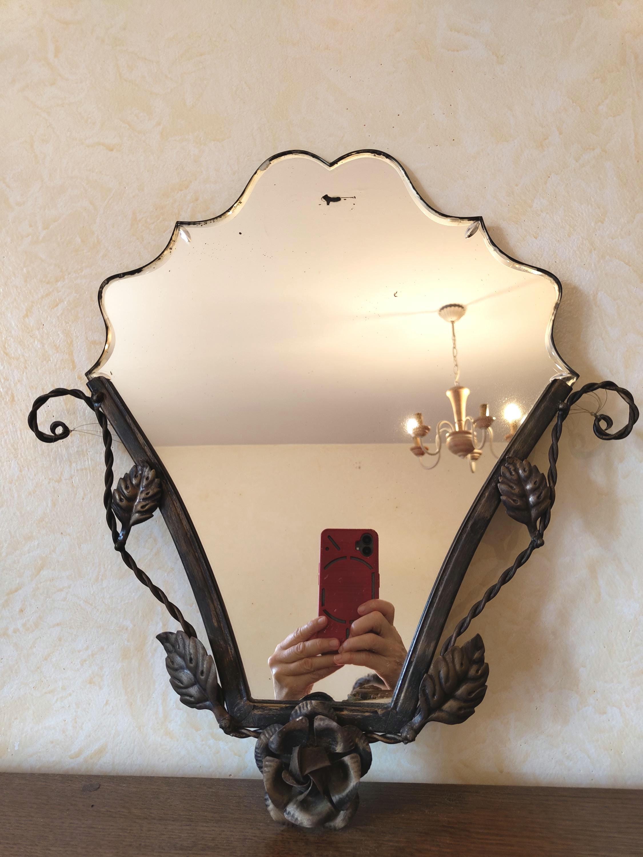 Antique Beveled Etched Mirror - Etsy