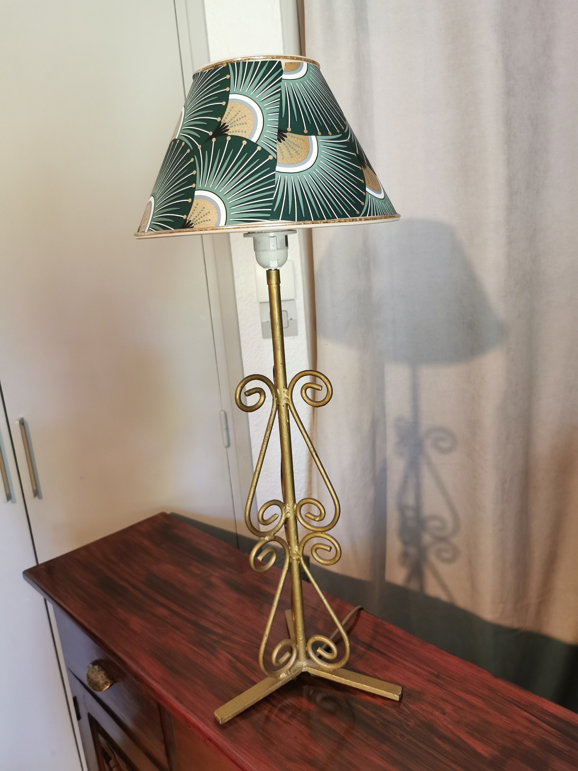 Lampe de banquier rétro LED avec abat-jour vert lampe de bibliothèque  design vintage bronze/laiton hauteur réglable années 20 lampe de table de  bureau lampe H 57cm