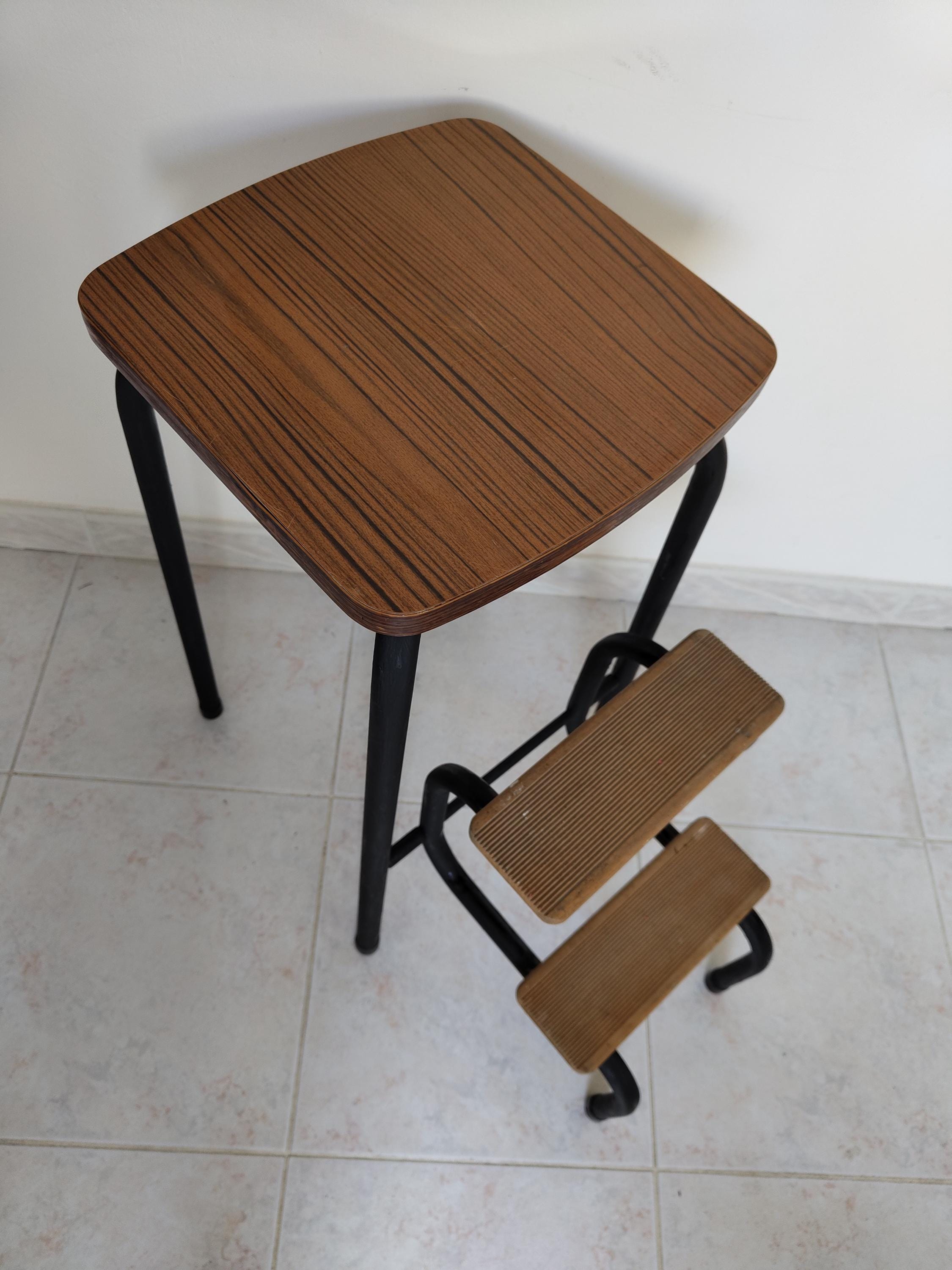Kitchen Vintage Metal Step Stool, Folding Kitchen Stool, Chair, - Etsy