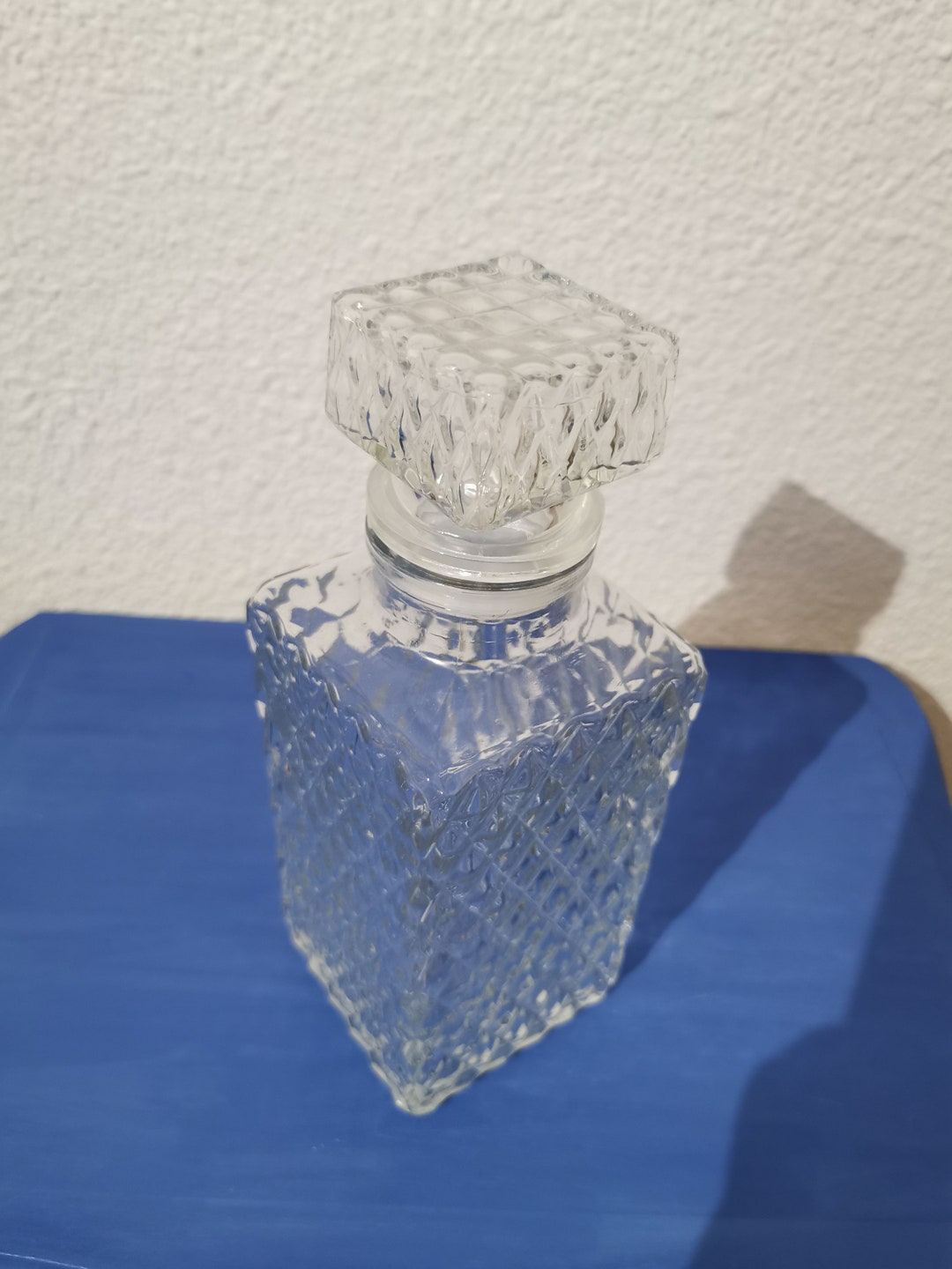 Vintage Chiseled Glass Whiskey Decanter Gift Voucher Etsy