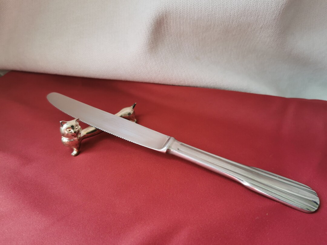 6 French Vintage Chat Table Knife Rests in Silver Metal Etsy