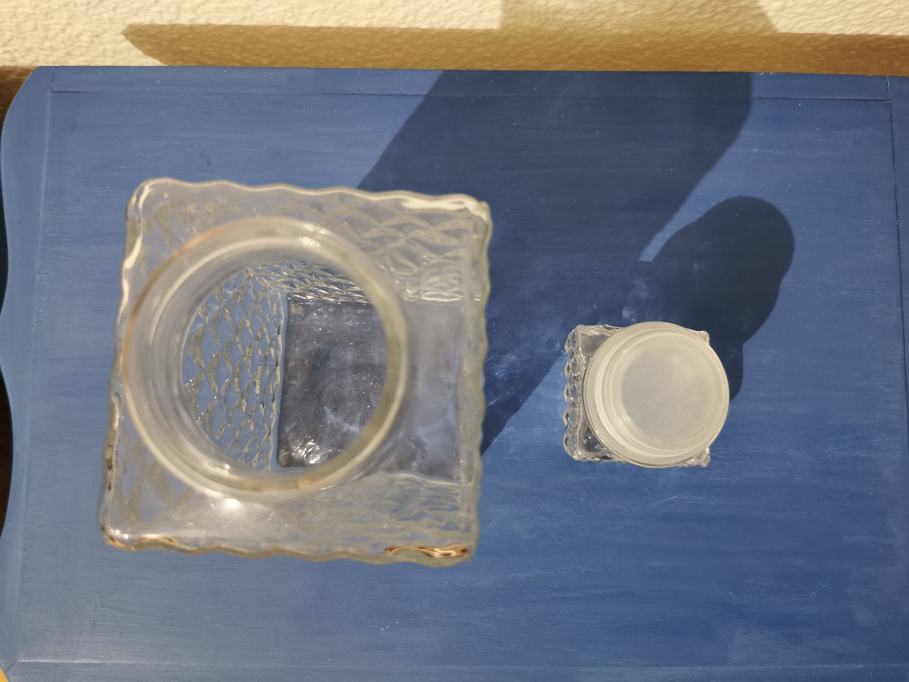 Vintage Chiseled Glass Whiskey Decanter Gift Voucher Etsy