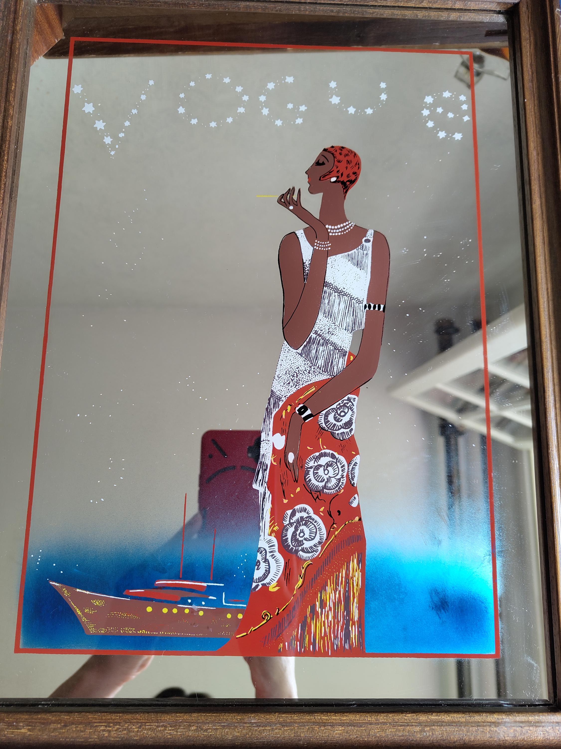 ヴィンテージ VOGUE ヴォーグ パブミラー 鏡 アート ビンテージ 1970's VINTAGE VOGUE MIRROR ボーグ パブミラー 鏡 ビンテージ