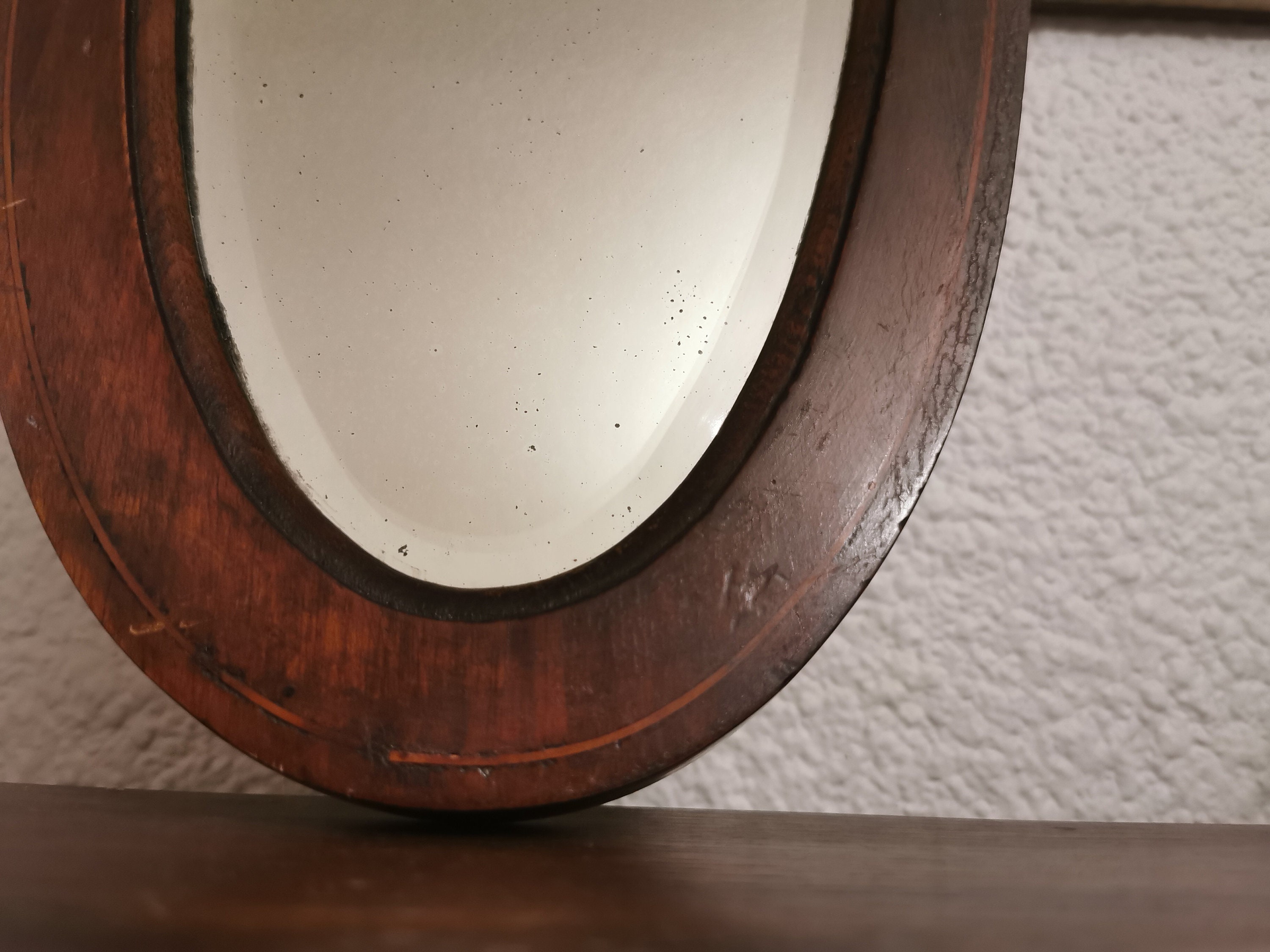 Antiguo espejo ovalado madera francés · Ancien miroir bois début 20ème  (VENDIDO) - Vintage & Chic