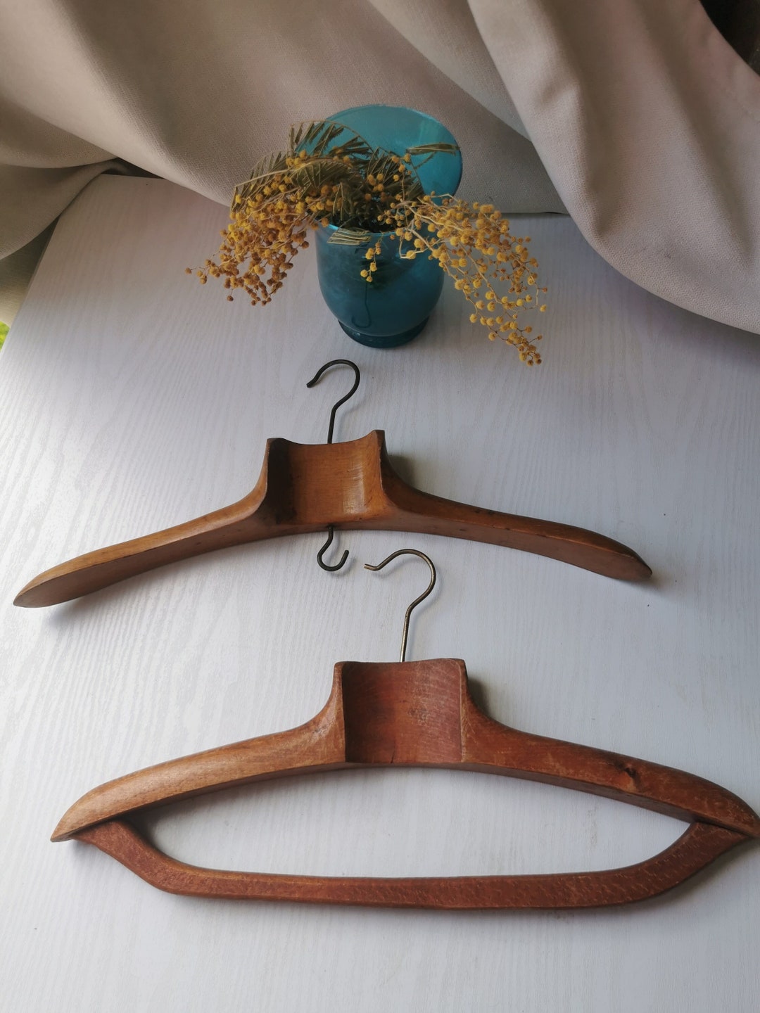 2 Wooden Hangers 41.5 Cm Vintage France Etsy