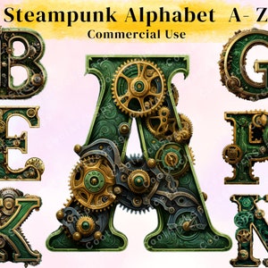 Steampunk A - Z 26 Clipart Bundle Ingranaggi ...