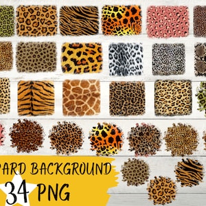 Distressed Animal Print Backgrounds: Leopard, Cheetah, & More (PNG)