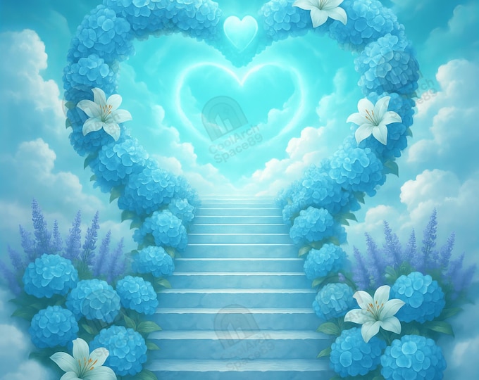 Claud's For Rip Heaven Background PNG, Heart Background Memorial Valentines Day, Blue ...