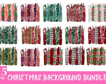 Christmas Brush Stroke Clipart Bundle: Buffalo Plaid, Leopard, Glitter (PNG Digital Download)