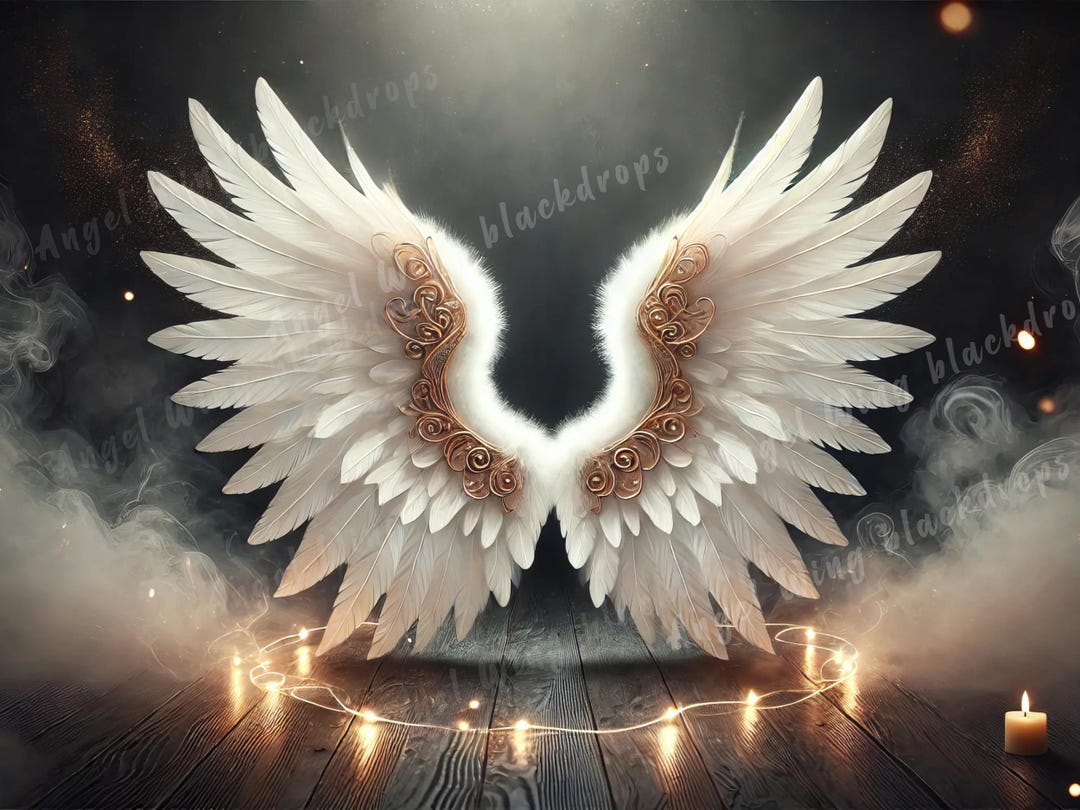 Angel Wing Photography Backdrop: Gold Spark Effects (JPG Digital ...