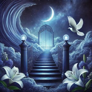 Sfondo Blue Heaven JPG, Sfondo commemorativo, Sfondo in amorevole ricordo, Download digitali del paradiso.