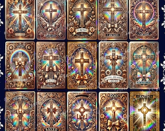 Christmas Tarot Card Clipart Bundle: Mystical Holiday PNG Designs (Digital Download)