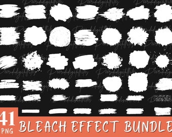 Pinceladas con efecto de decoloración: Paquete PNG para sublimación (Descarga digital)