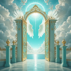 Blue Heaven Memorial Background JPG , Digital Backdrops,Digital Downloads.